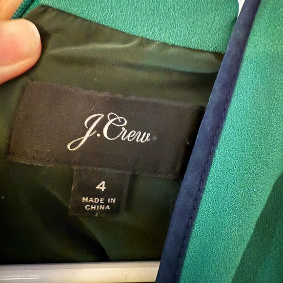 J crew bow tie neck dress in 365 crepe cap sleeve green size 4 - Picture 5 of 5